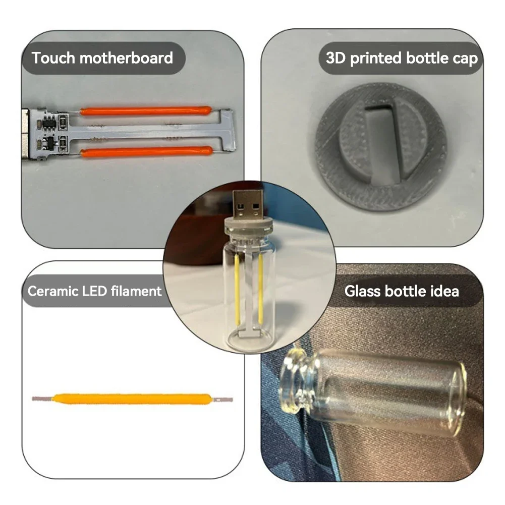 Rétro USB LED Filament tactile gradation ampoule 5V rétro LED Edison ampoule veilleuse Camping incandescent décoratif LED éclairage
