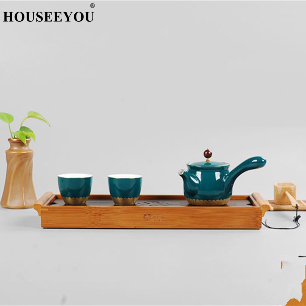 Bandejas de té de bambú de estilo chino, plato de taza, bandeja de servicio tradicional, accesorios de cocina para el hogar, Kung Fu
