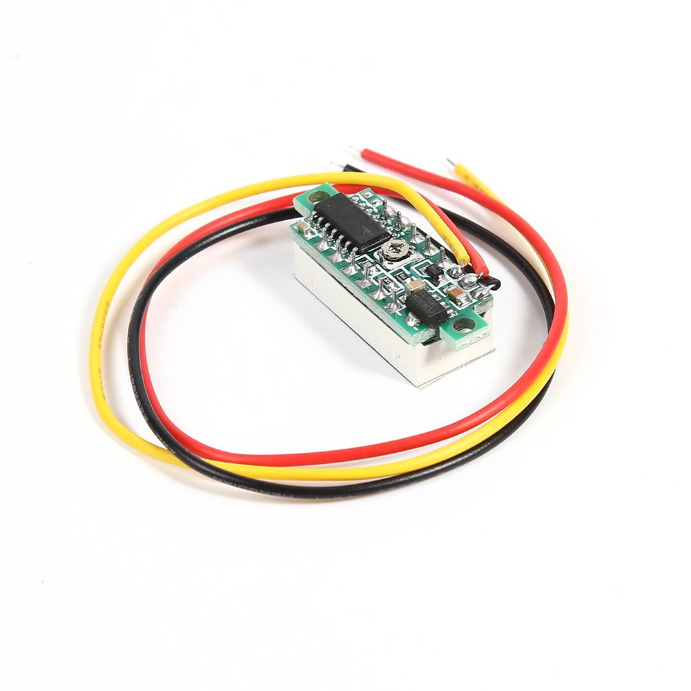 Mini medidor de voltaje con pantalla LED de 3 cables, herramienta de voltímetro de 0-100V de CC, 0,28 pulgadas, 40v 4,0-2 cables de voltaje operativo, cable de 4,0-40V