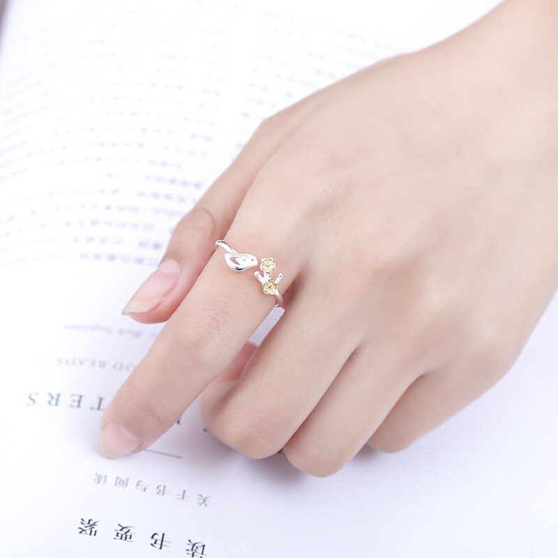 Summer Beach Vacation Vintage New Bird Flower Ring For Women Boho Knuckle Rings Boho nuovi gioielli affascinanti