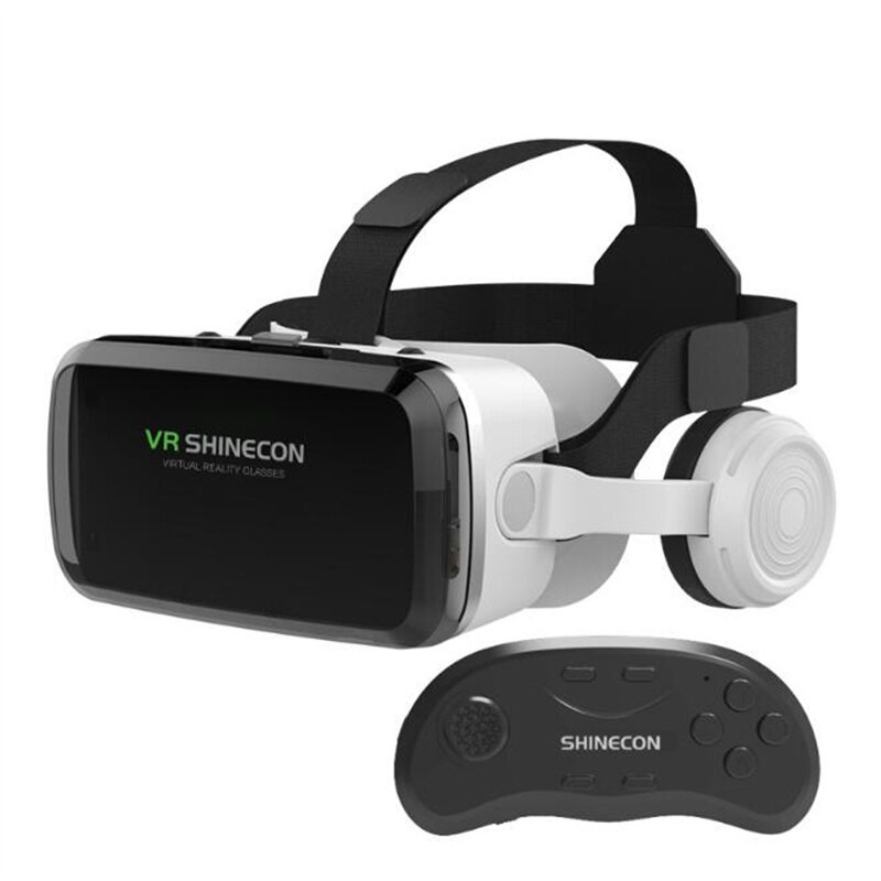 Draadloze Virtual Reality-bril IMAX Enorme scherm 3D-bril Google Cardboard Box VR-headset voor 4,7-7,2 "telefoon, ondersteuning voor gamepad: Black