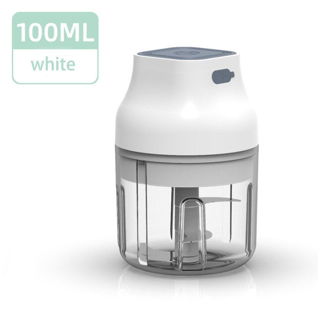 USB Kitchen Grinder Cordless Chopper Meat Grinder Kitchen Cutter Mini Electric Vegetable Garlic Crusher Mixer kitchen: White-100ml