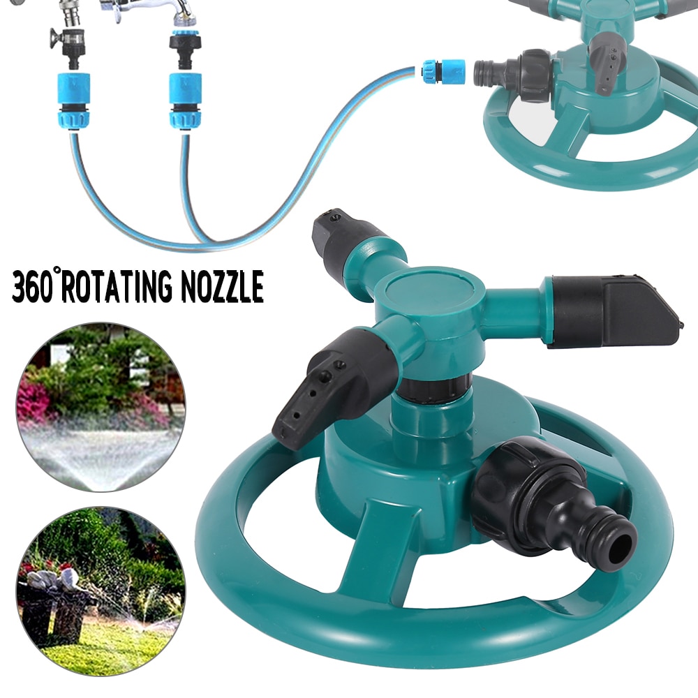 Tuin Irrigatie Sprinkler Roterende Drieledige Automatische Irrigatie Gazon Circulaire Sprinkler Roterende Irrigatie Systeem