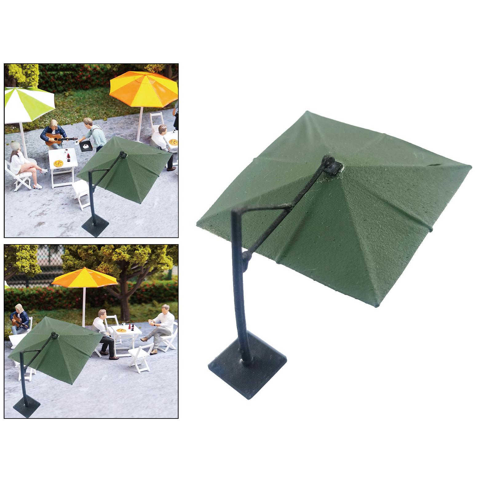 Resin Miniature Umbrella Model Building Scene 1/64 Umbrella Model Diorama Toy for Diorama Street Cafe Dollhouse Decoration