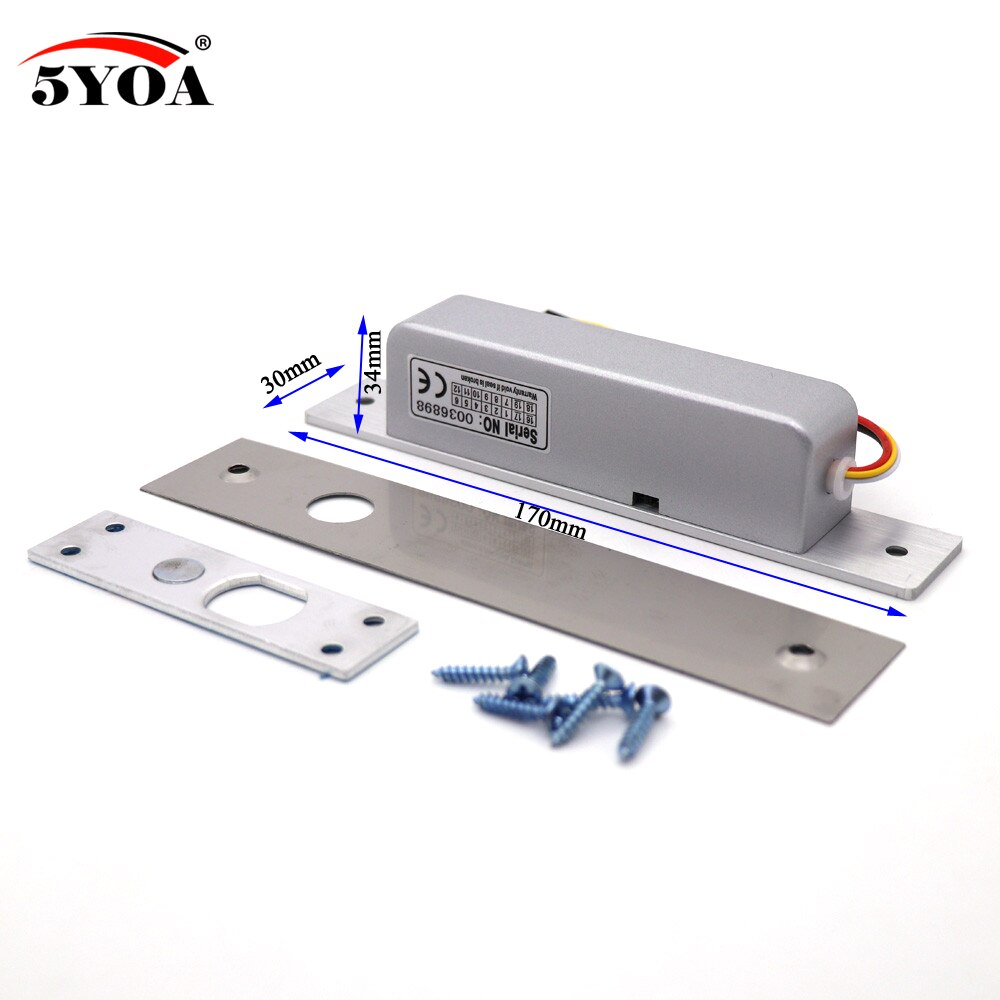 Electric Bolt Mortise Door Lock Electronic intelligent Stainless Steel Heavy-duty Fail-Safe Door Access Control Security: Small Bolt