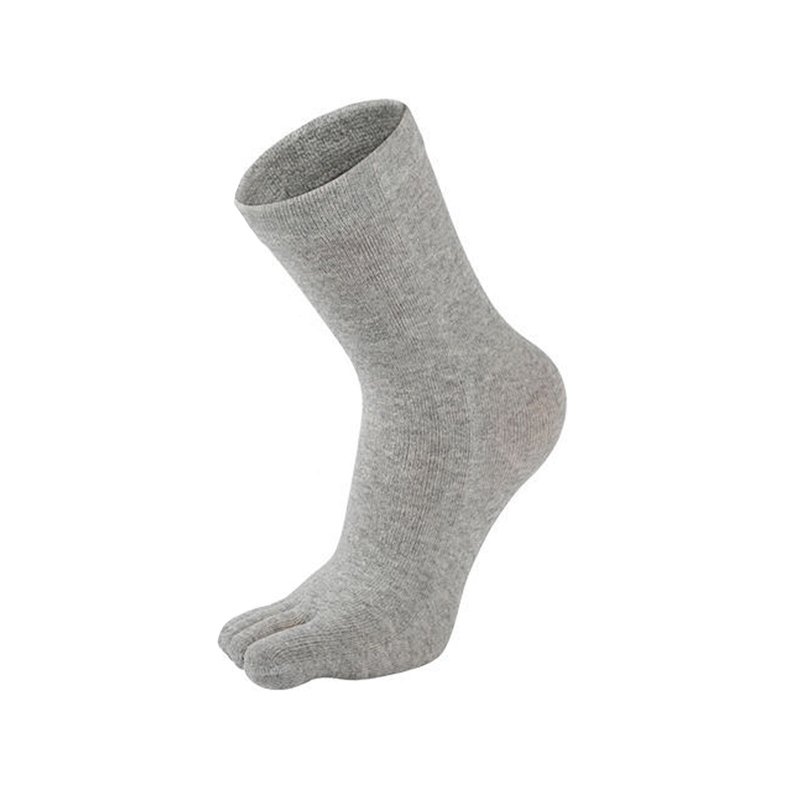 3/4 Pairs Men Toe Socks, Autumn and Winter Adults Solid Color Stink Prevention Hosiery: Light gray triple