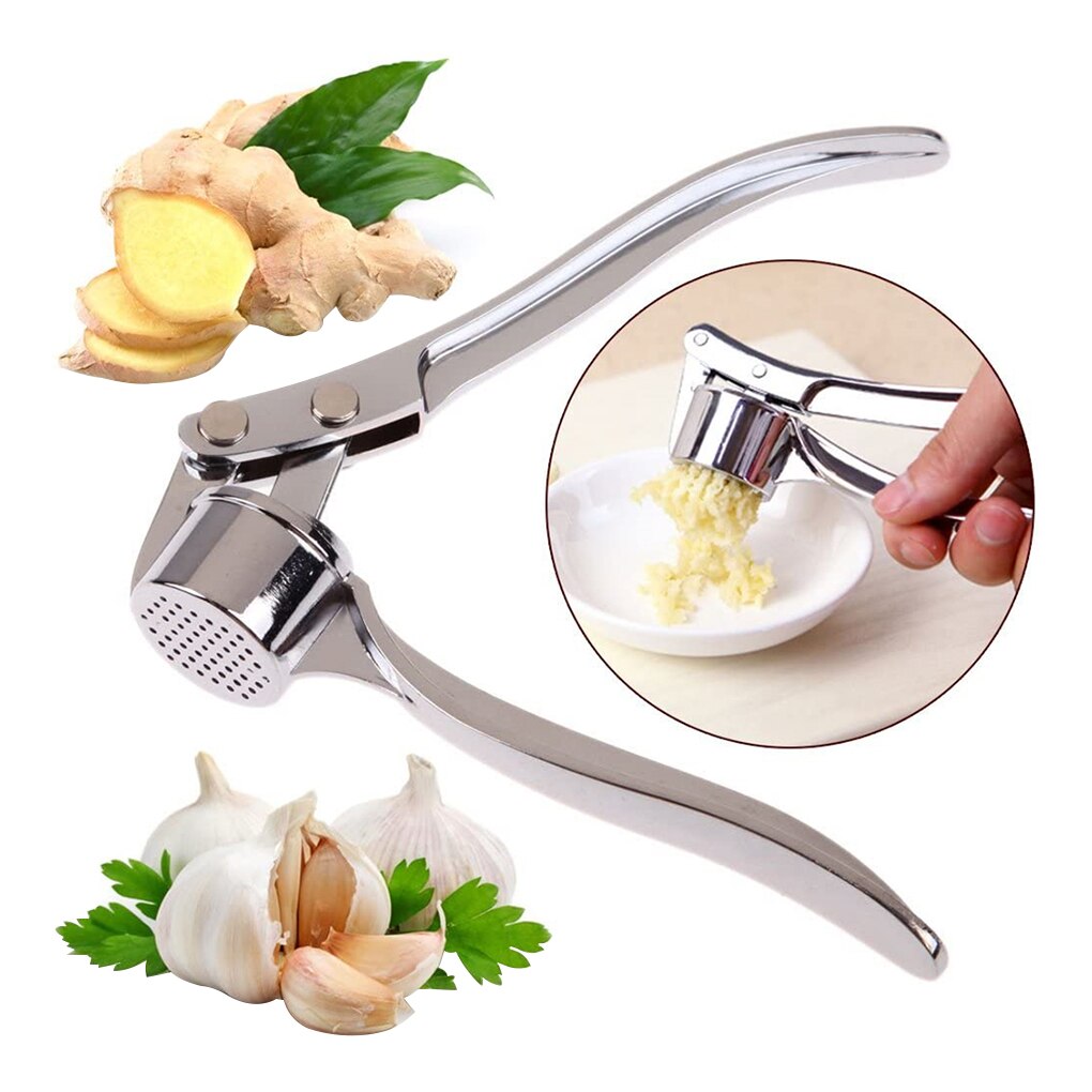 Garlic Press Crusher Mincer Kitchen Stainless Steel Garlic Smasher Squeezer Manual Press Tool: Medium garlic press