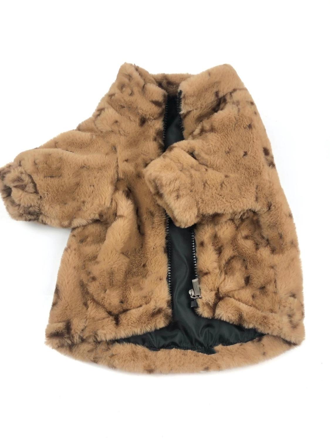 Winter Haustier Hund Kleidung Braun Beige Rosa Welpen Haustier Katze Mantel Jacken Für Hunde ist hingefallen Outfit Chihuahua Kleidung Overall b1133: Braun / XL