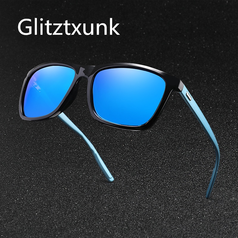 Glitztxunk Polarized Sunglasses For Men Classic Brand black Oculos de sol Men Square Driving Travel Sun Glass