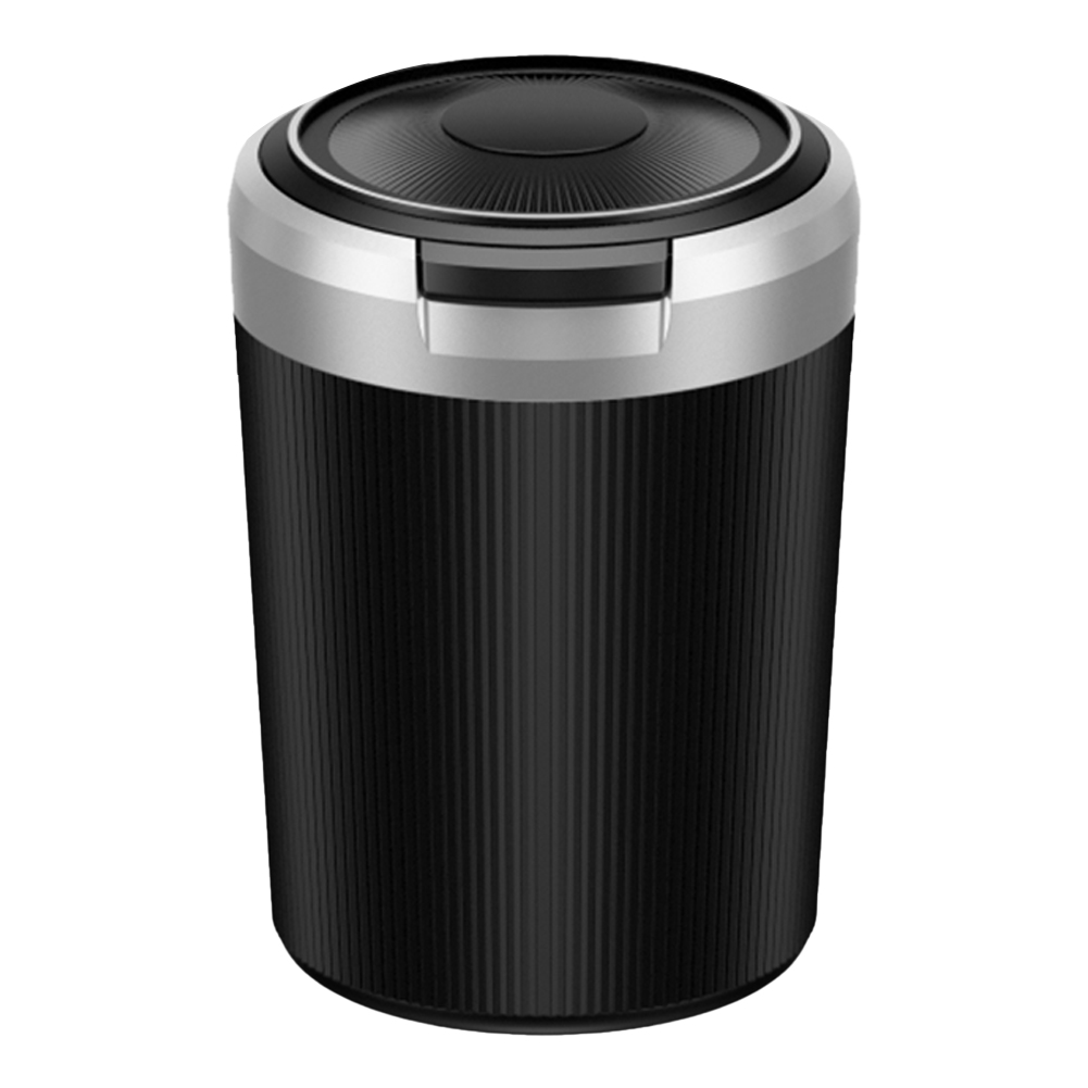 Car Ashtray with Lid Portable Ash Tray Multi-Function Mini Car Trash Can Stainless Steel Ashtray for Car Travel Agency: Silver