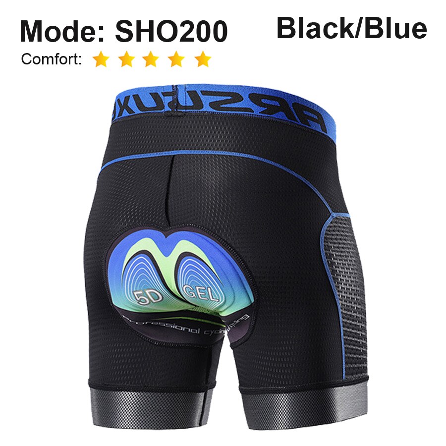 NEWBOLER Men's Cycling Shorts GEL Pad Breathable Mesh Cycling Underwear Shockproof Bicycle Underpant MTB Road Bike Riding Shorts: SHO200 Blue / M
