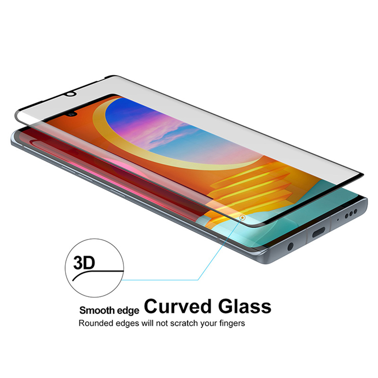 Protecteur d'écran pour LG Velvet / LG G9 LM-G900N LM-G900EM LG Wing 5G, 4 pièces, verre trempé incurvé