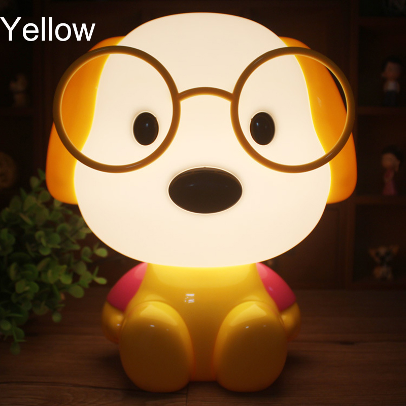 EU/US Plug Cartoon Animal Reading Table Lamps Panda Dog Plastic Baby Nursery Bedroom Decoration Light For Children