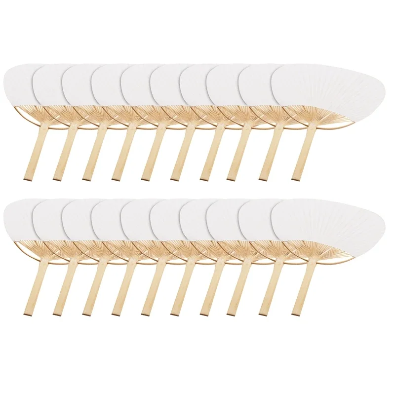 10/20/50pcs Pai Pai Bambu Pure White Bamboo Handle Blank Calligraphy Painting Blank Group Fan White Fan Summer