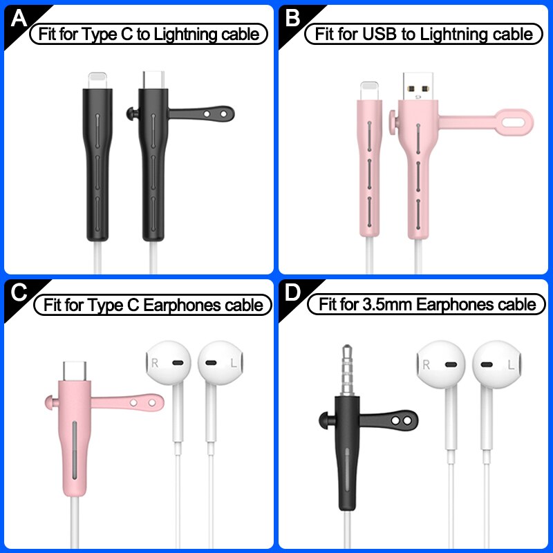 Kabel ładujący Protector do słuchawek iPhone uchwyt do kabli danych opaski do kabli winder Clip ładowarka przewód do zarządzania kablami organizer
