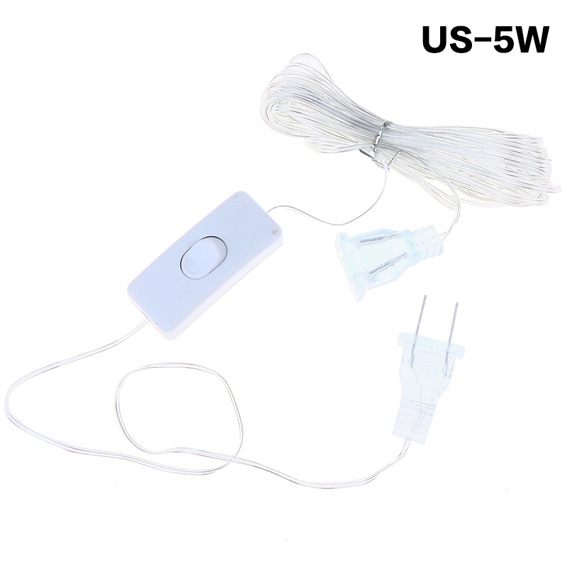 3M/5M EU US Plug Extender Wire Light String Extension Cable Standard Power Extension Cord For Christmas LED String Light: WHITE