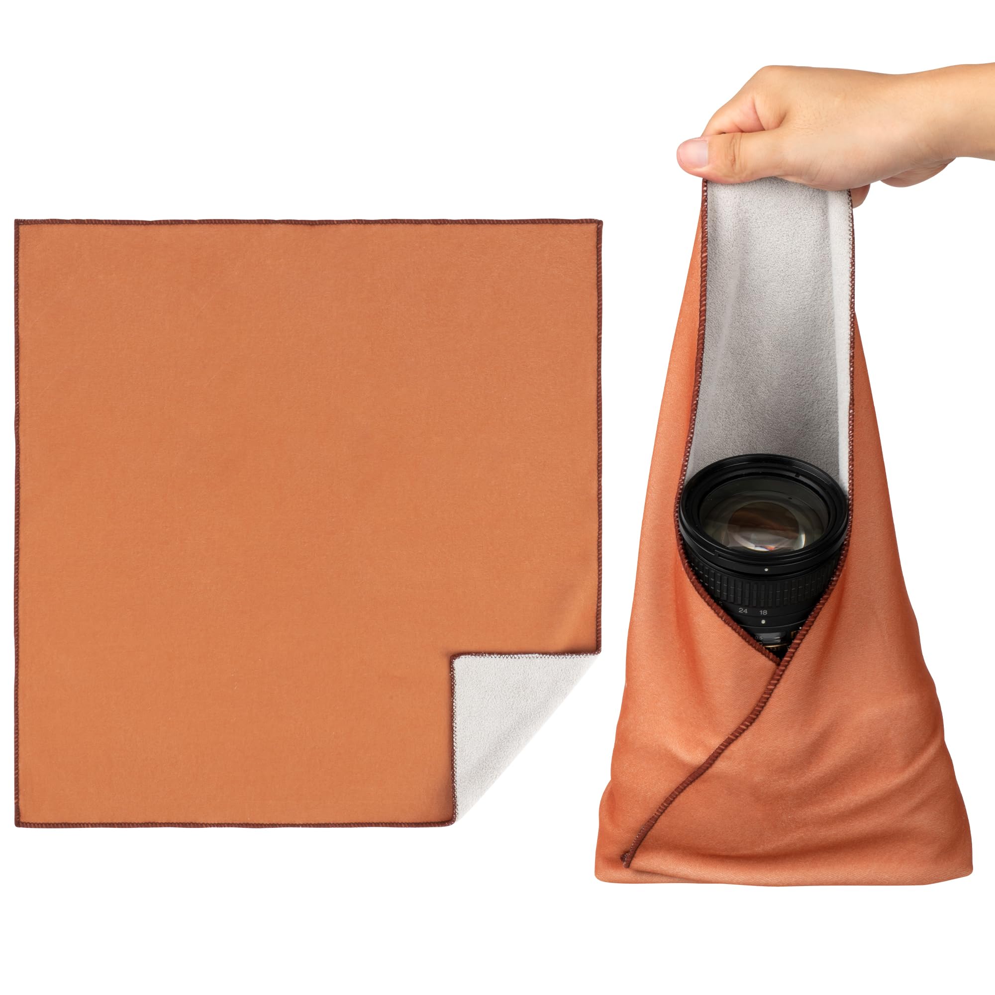35CM Camera Bag Magic Self-Adhesive Cloth Camera Cover Protective Wrap Cloth Lens Protective Storage Bag Portable Cosmetic Bag: Light Grey