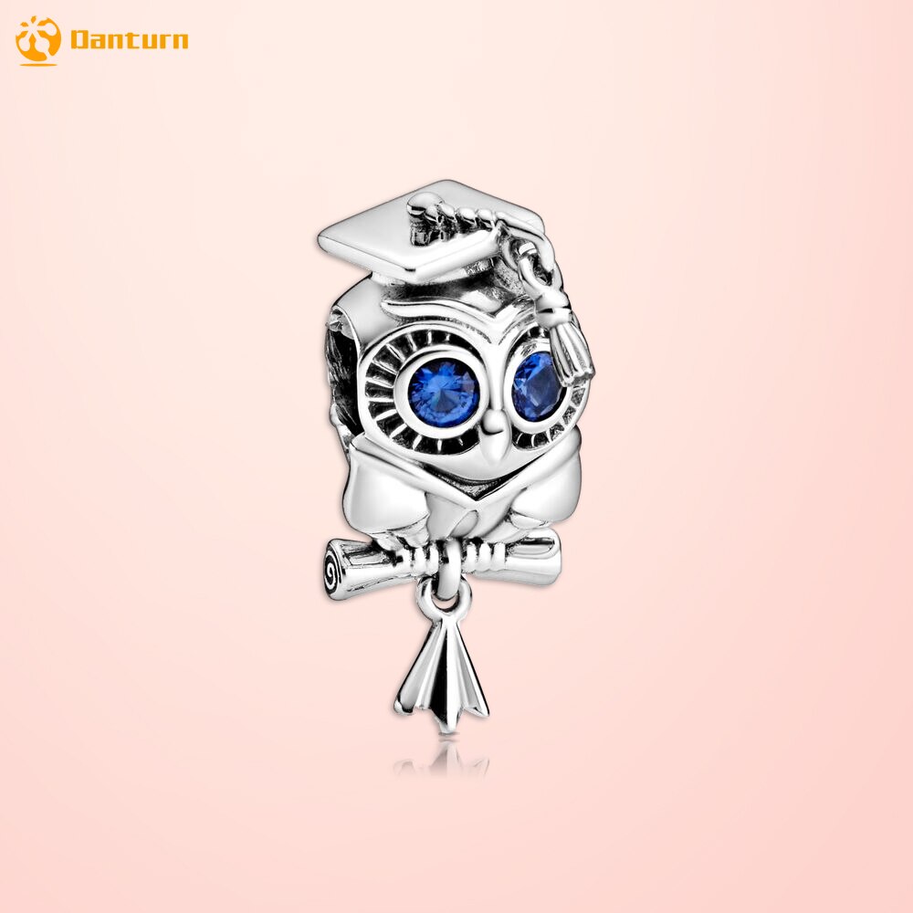 Danturn 925 Sterling Silber Perle Funkelnden Unendlichkeit Herz Mama Skript Herz Charms fit Ursprüngliche Europäischen Armbänder Frauen Schmuck: Wise Owl Graduation