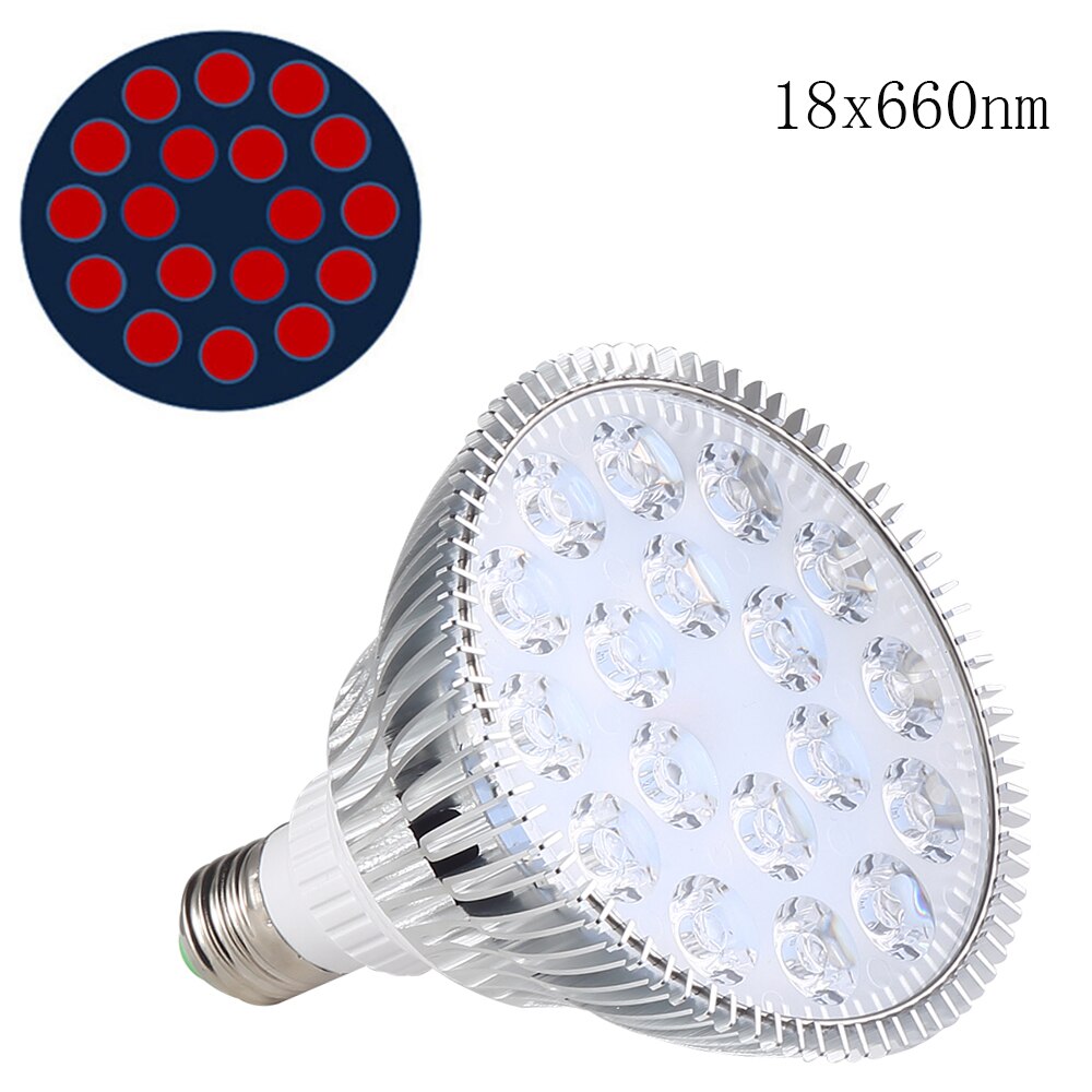 Indoor Plants Grow Light Red 630nm 660nm 850nm LED Light Bulb Bloom Booster for Flowering Enhancement, LED Light Therapy: S18-R660nm