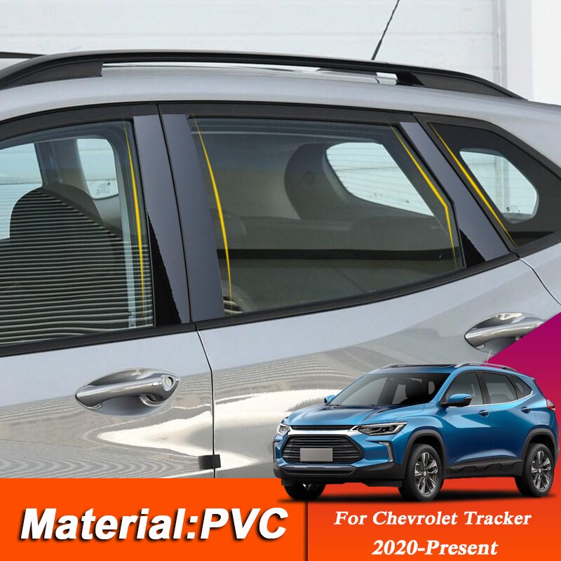 Pvc klistermærker til chevrolet tracker bil styling bilrude trim klistermærke midterste søjle klistermærker eksternt tilbehør