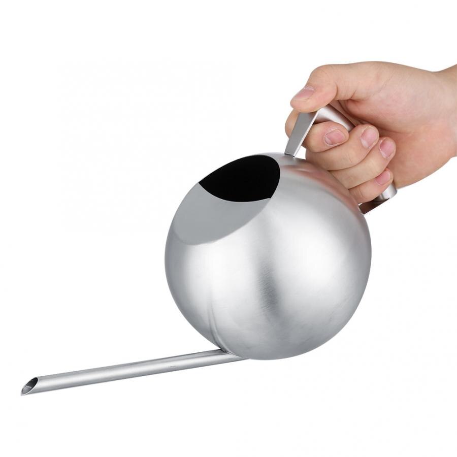 1000mL Stainless Steel Long Mouth Round Sprinkling Pot for Home Garden Plant Watering Can