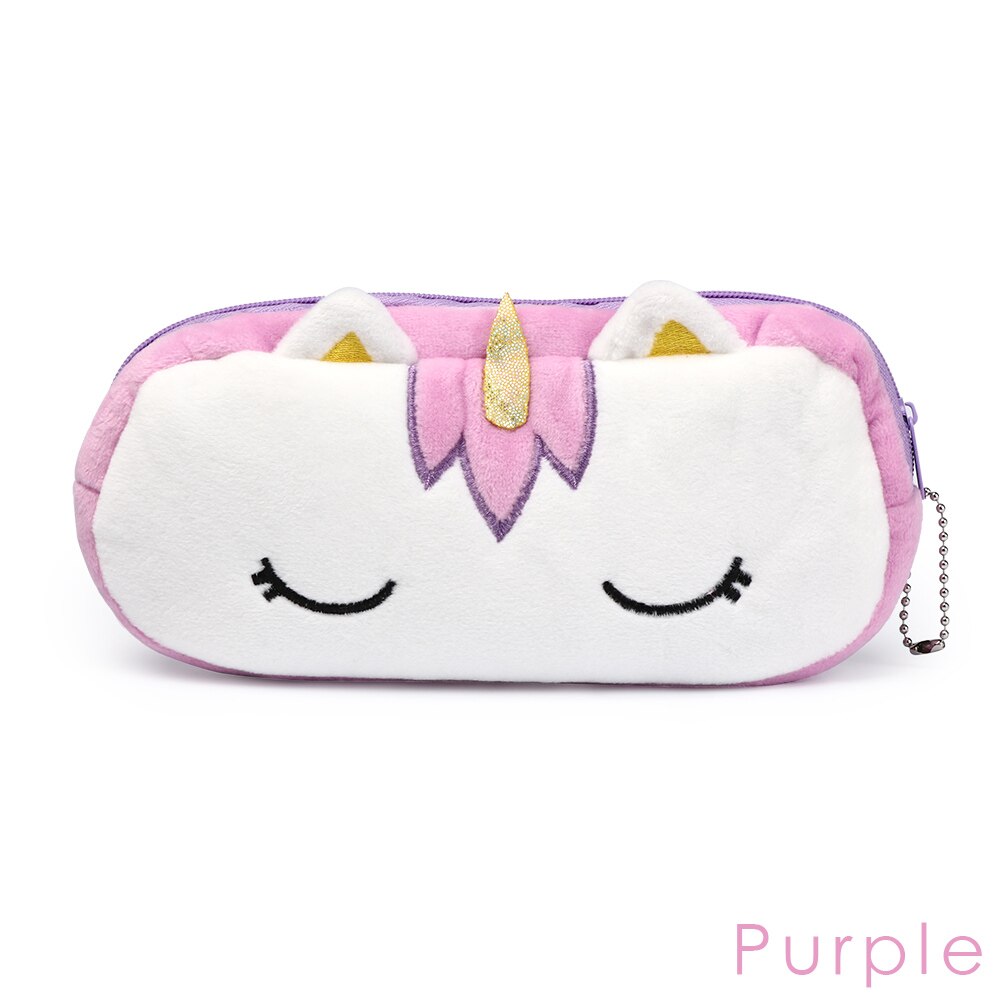 1Pcs Portatile Del Gatto Del Fumetto di Trucco Del Sacchetto Della Moneta di Stoccaggio Custodia da Viaggio di Trucco Flanella Del Sacchetto Sveglio Del Sacchetto Cosmetico Custodie per Le Donne ragazze: Style2-Purple