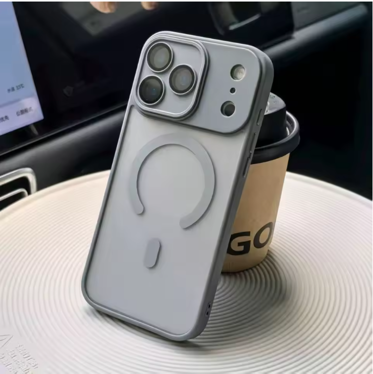Original Matte Clear Lens Protect For Magsafe Phone Case For iPhone 17 17 Air 17Pro 17 Pro Max Magnetic Wireless Charge Cover: GRAY / iPhone17