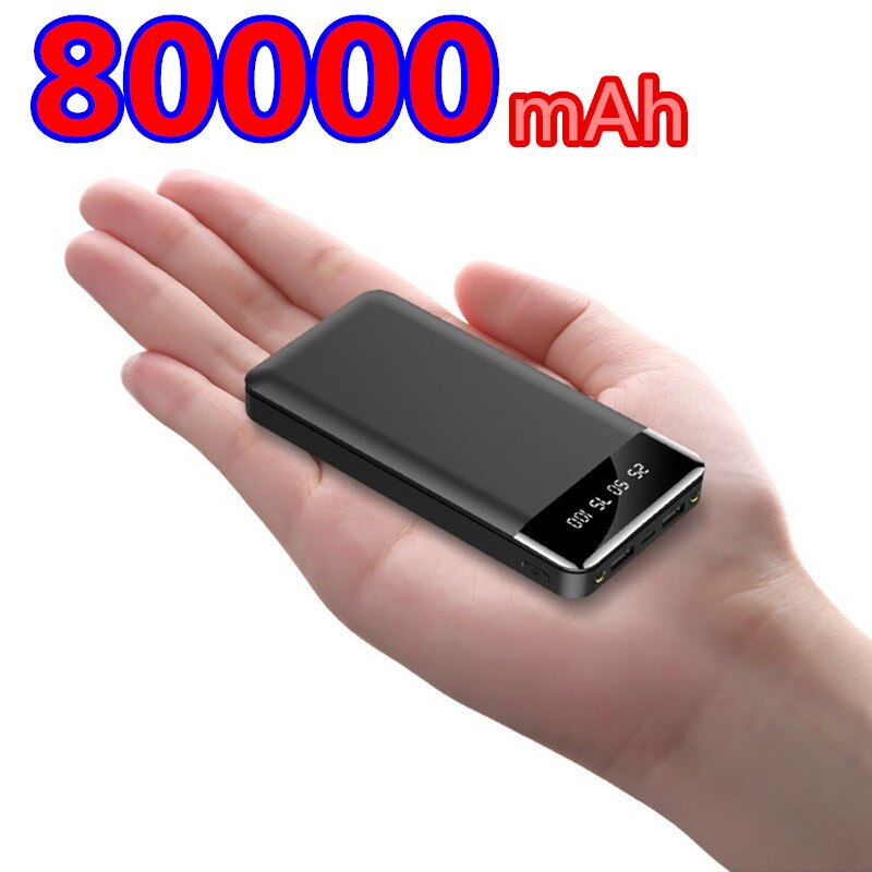 80000mah large capacity power bank portable digital display external battery charger power bank suitable for Xiaomi IPhone