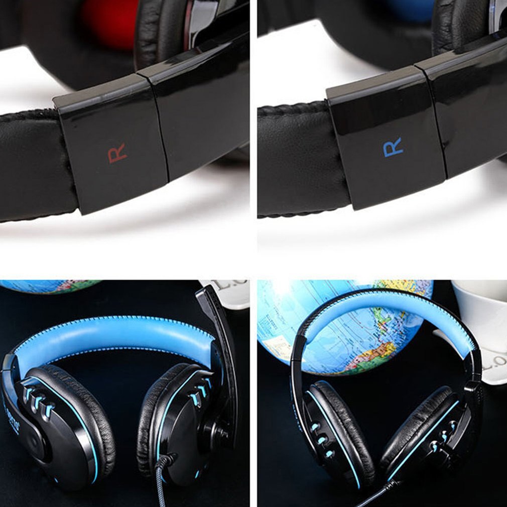Kablede hovedtelefoner led lys headset gaming øretelefon  sy733 til computer med mikrofon auriculares con kabel til pc