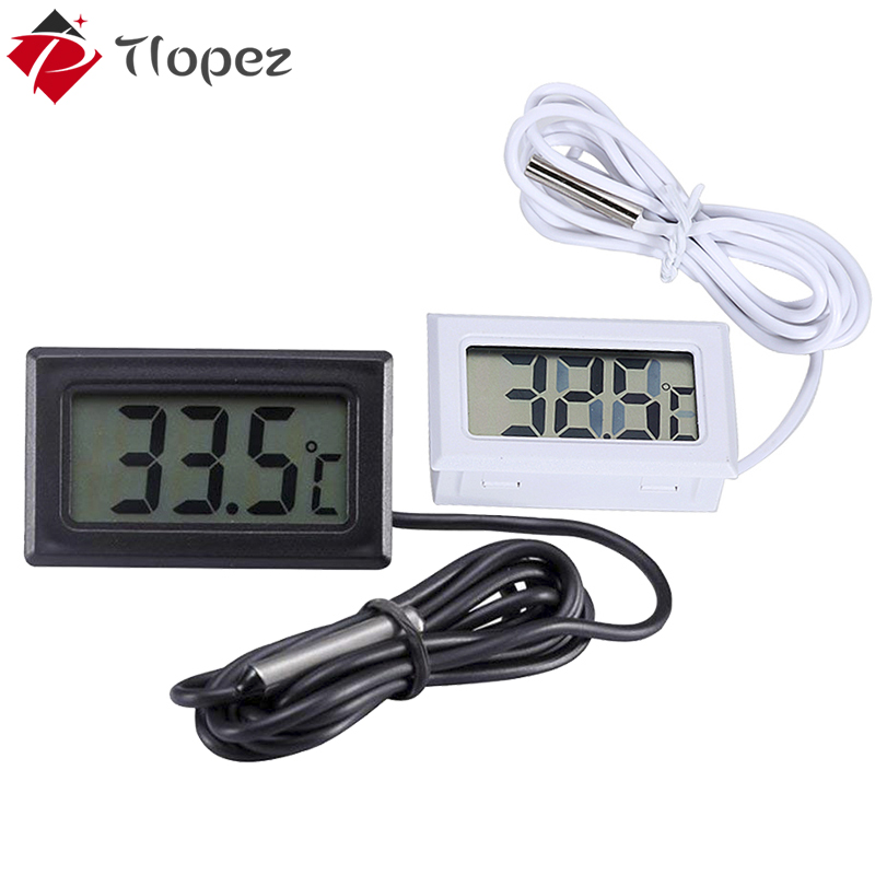 Mini digital termometer lcd display bil interiør temperaturmåler værktøj kablet termometer temperaturføler sæt  -50 to 110 d4