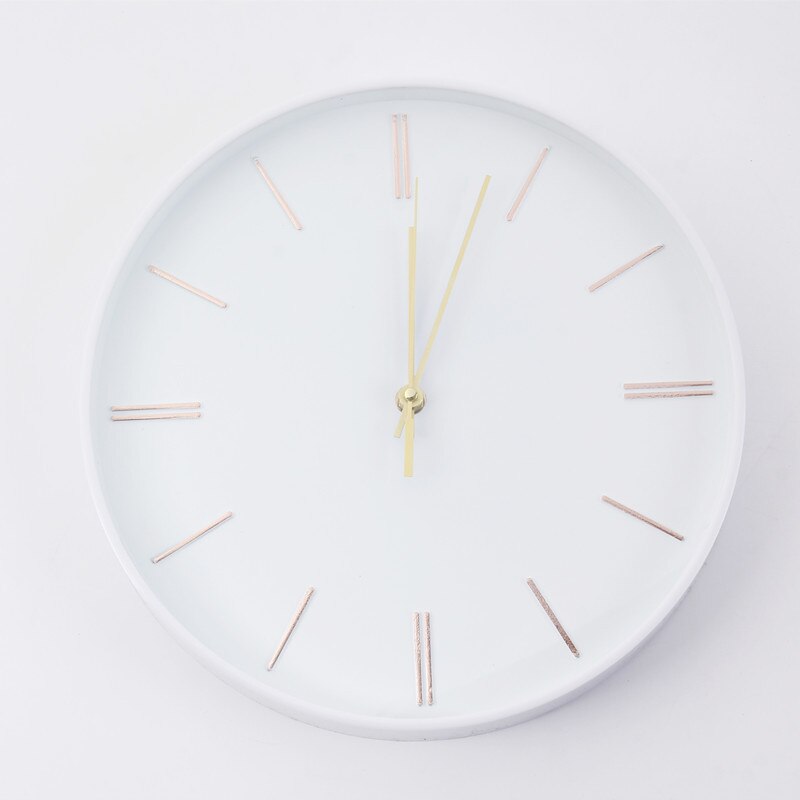 Simple Wall Clock European Style Home Mute Wall Clock Pastoral Style Wall Clock Sweep Circle Clock Stic: 3001 No Word Gold Bars