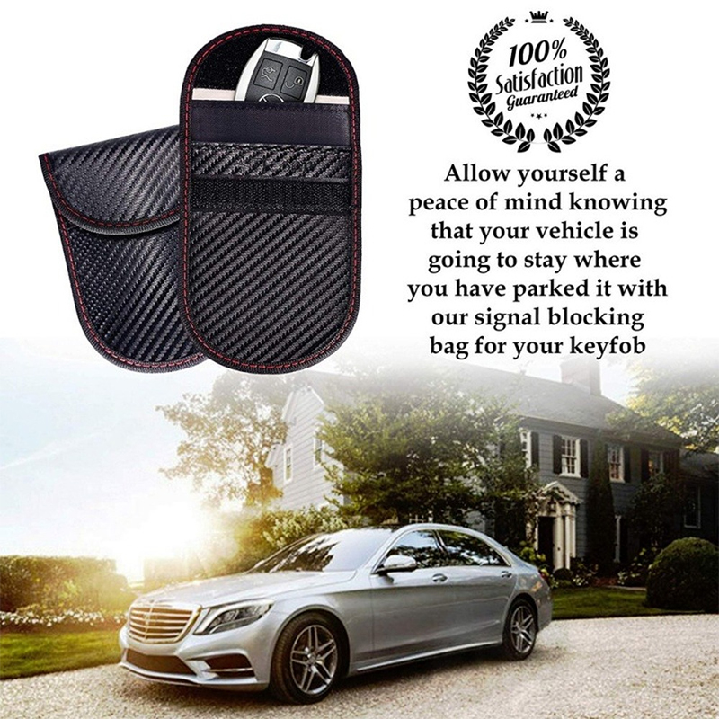 Funda bloqueadora de señal de llave de coche, jaula Faraday, bolsa Fob, bolsa de bloqueo Rfid sin llave, accesorios para coche