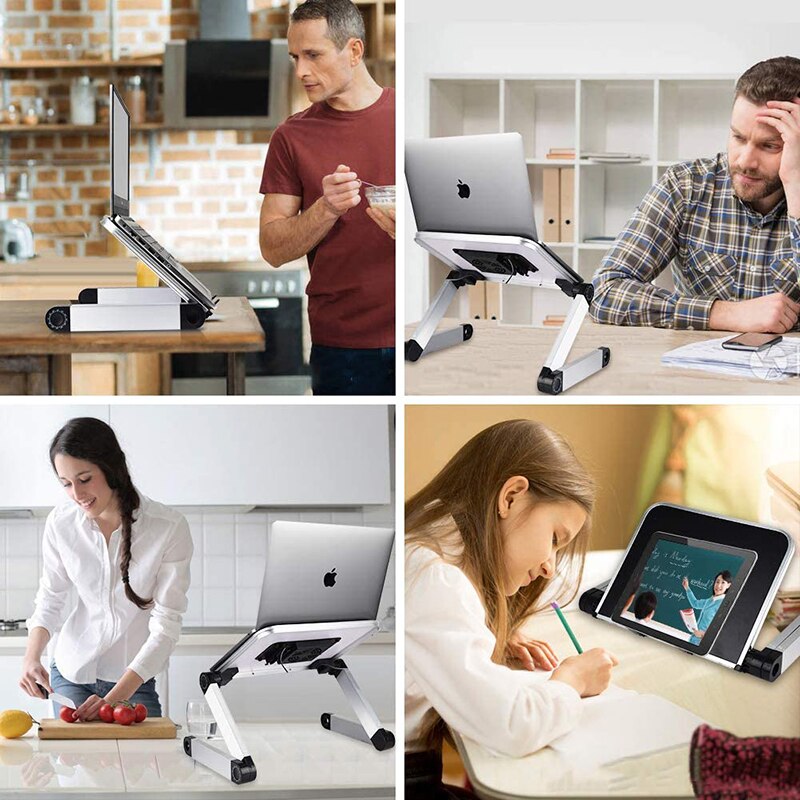 Adjustable Laptop Desk Portable Laptop Desk For Bed Aluminum Alloy Stand Notebook Stand Lap Desks TV Bed Tray Standing Desks