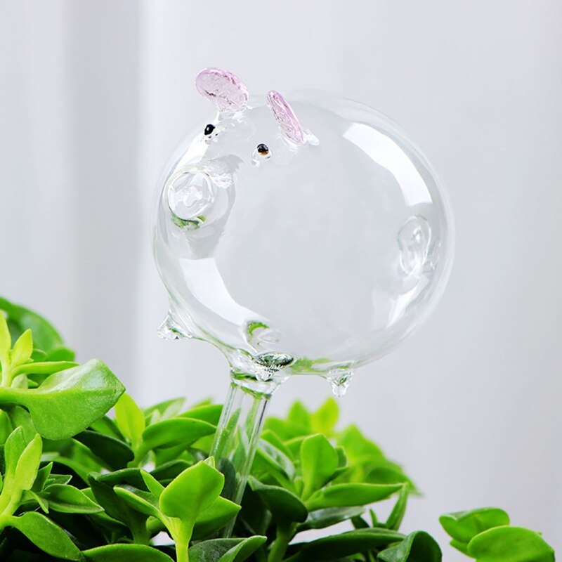 Plante fleur verre arroseur fait à la main Portable automatique arrosage Animal et plante forme arroseur cruche: A