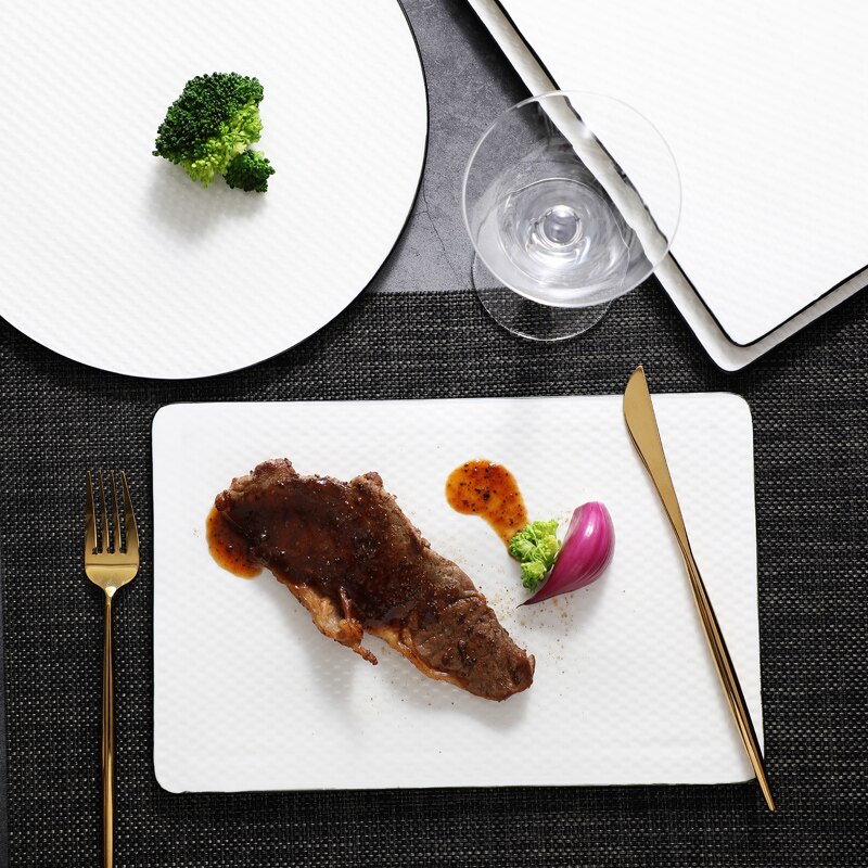 Rechthoekige Ronde Platte Plaat Hotel Restaurant Sushi Sashimi Plaat Steak Plaat Creatieve Artistieke Conceptie Plaat Plaat