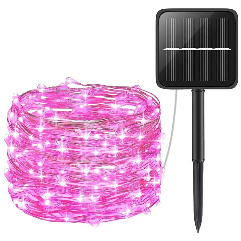 Solar String Fairy Lights 12M 100LED / 22M 200 LED Waterdichte buitenslinger Zonne-energie Lamp Kerstmis voor tuindecoratie: Licht Geel / 6-10W
