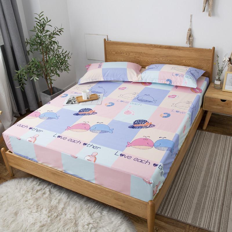 DishyKooker Breathable Waterproof Cartoon Printing Bed Mattress Cover Fitted Sheet for Old Man Woman Nursing Mat: Purple 