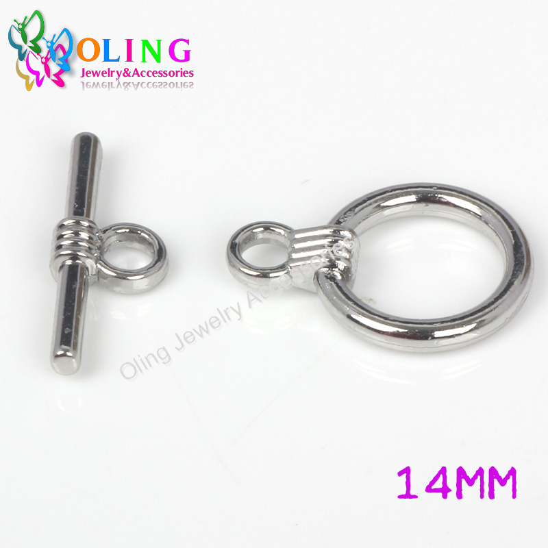 OlingArt 14*20MM Toggle Clasps Round Antique Bronze/silver-color/gold-color rose gold color Bracelet necklace DIY jewelry making: OT10141