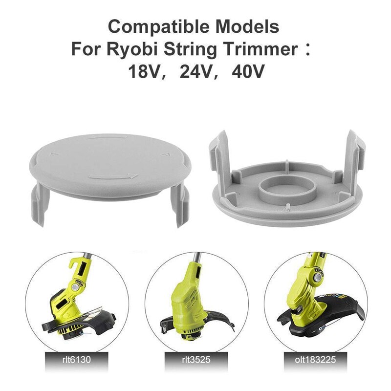 6 Pack AC14HCA Spool Cap, Replacement Spool Cap For Ryobi One+ 18V, 24V, 40V Cordless Trimmers
