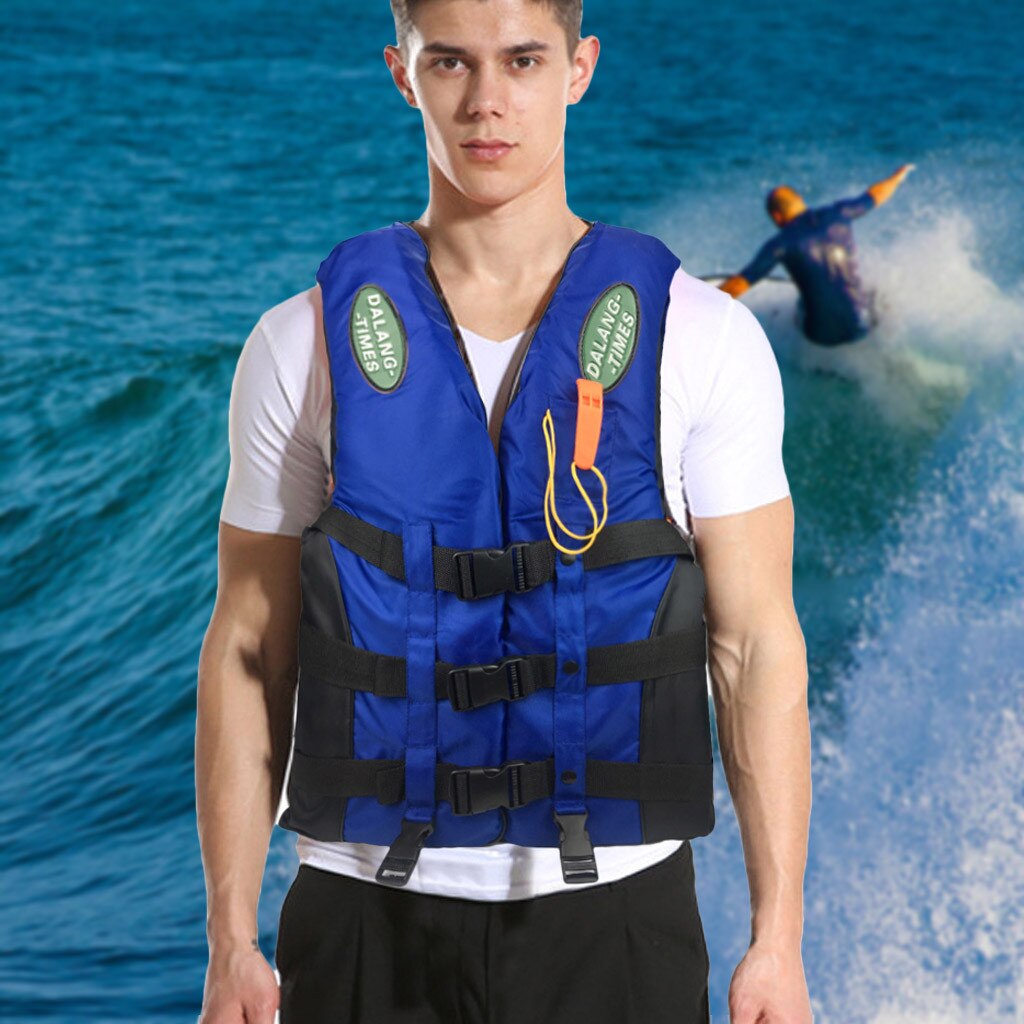 Adults Life Jacket Aid Vest Kayak Ski Buoyancy Fishing Boat Watersport: Blue / XL