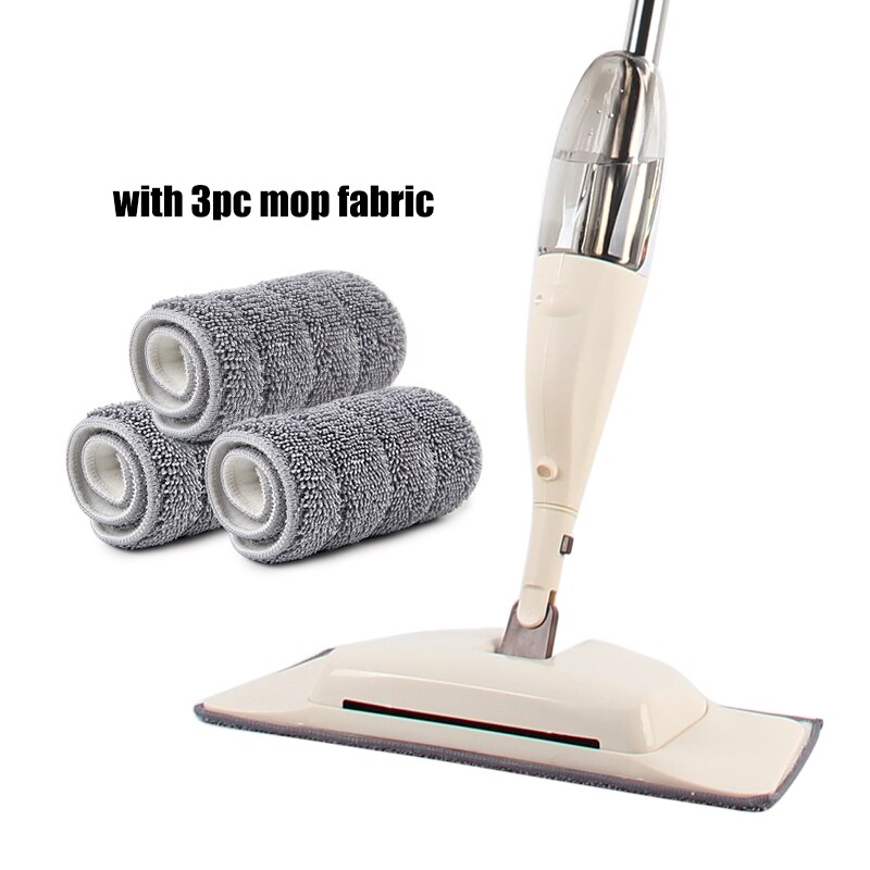 3-in-1 Spray Mop Detachable Magic Mop Wooden Floor Flat Mops Home Cleaning Tool Household with Reusable Microfiber Pads Lazy Mop: 3pcs mop rag