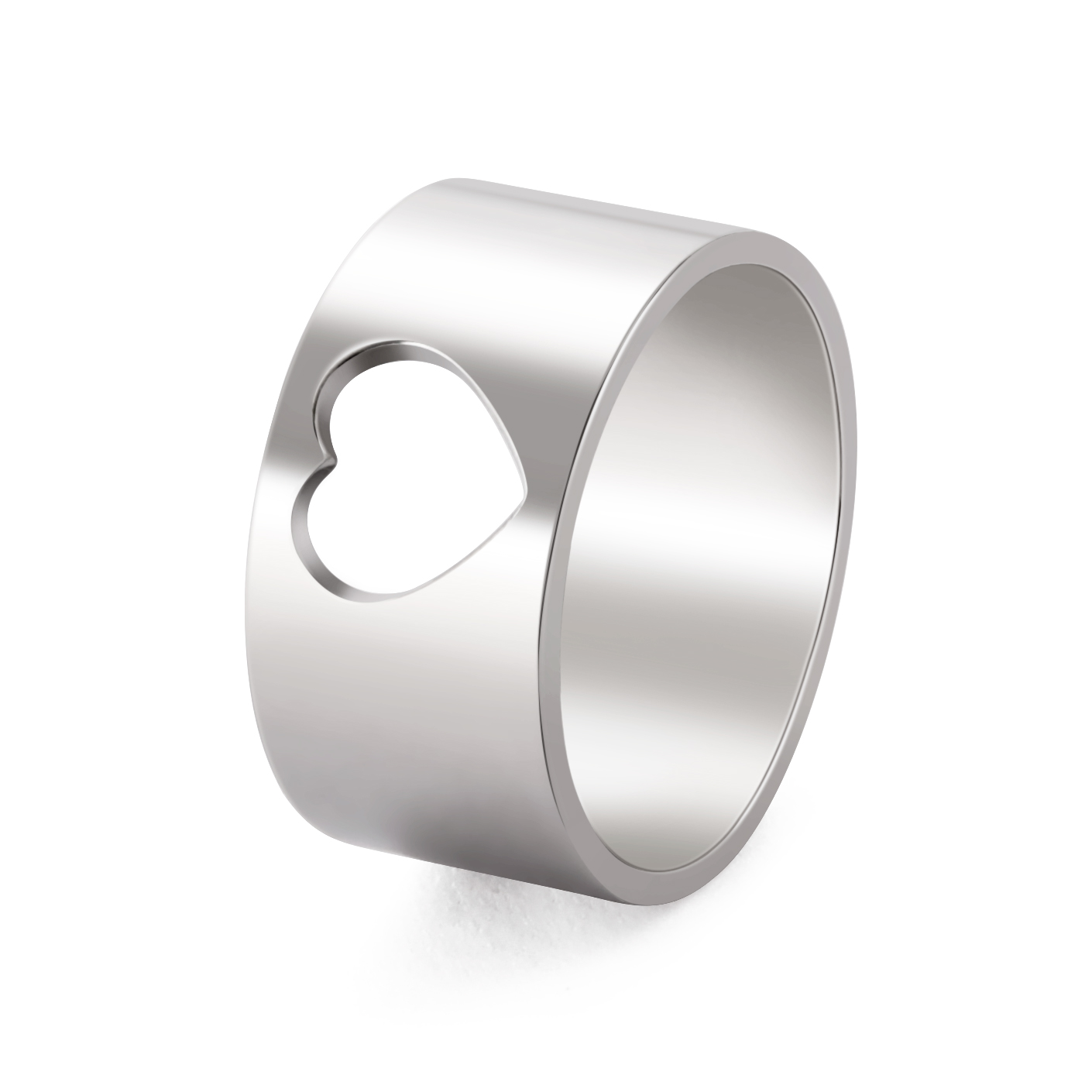 Cooltime kærlighed hjerte ringe til mænd kvinder rustfrit stål par fingerring bryllupsdag 2025 smykker: 10 / Sølv