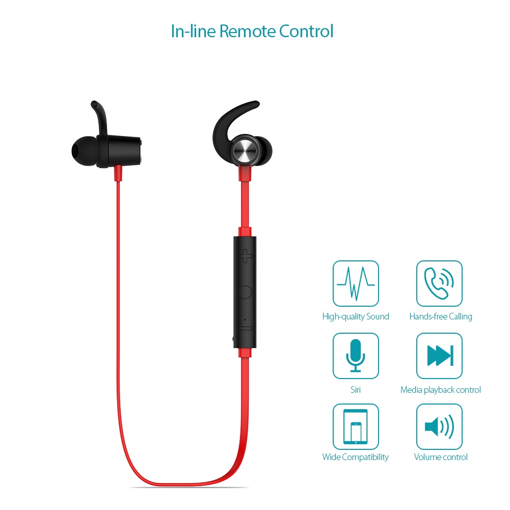 dodocool Wireless Stereo Sports In-Ear Headphone with HD Mic CVC 6.0 Noise Cancellation for Most Bluetooth-enabled Smart Devices