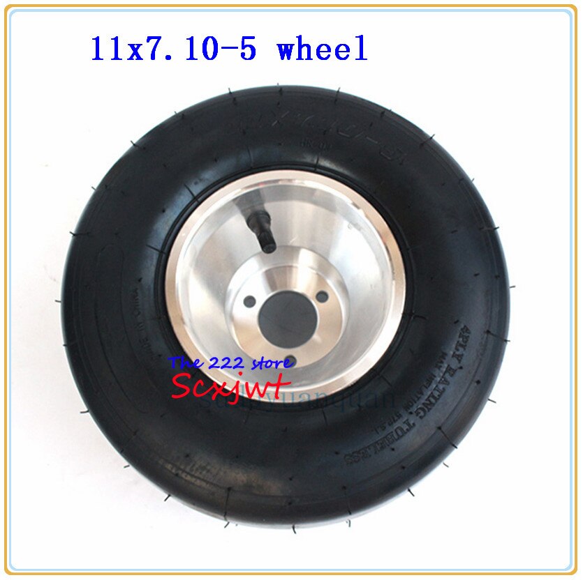 DIY rear Wheel GO KART KARTING ATV UTV Buggy Quad Rear wheel 11X7.10-5 tubeless tyre Vacuum Tire with aluminum rim 5 inch wheel