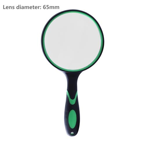 Portable 10X Magnifying Glass 60/70/80/90mm Handheld Magnifier Antique Mahogany Handle Magnifier For Reading Book Loupe Glass: 65mm