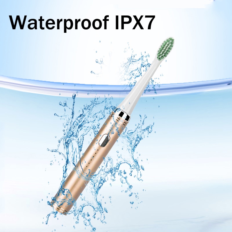 Ultrasonic Electric Toothbrush Adult Set Stainless Steel Waterproof Powerful Electric Toothbrush Sonic USB Charger Whitening