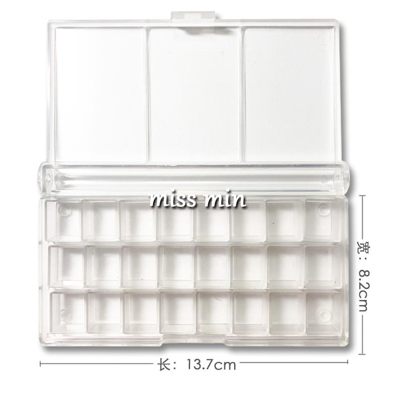24-colour Plastic Box Acrylic Box Watercolour Pigments Box Half 2ml Watercolour Sub-packed Pigments Receipt Empty Box: 2