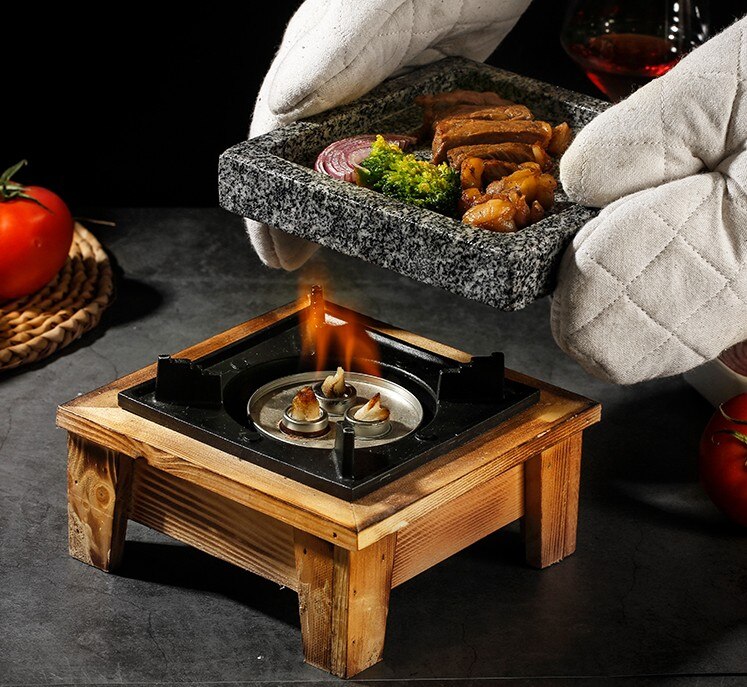 Mini ardoise barbecue granit steak cuisson isolé barbecue cuisinière table barbecue cuisine Japonaise ardoise roche casserole 049-2