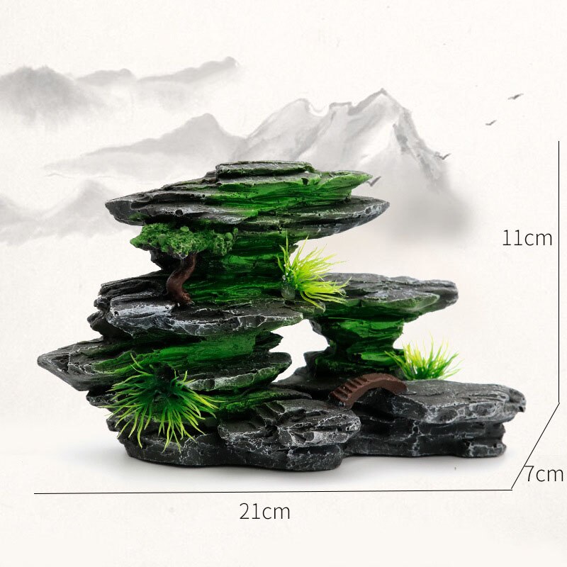 Fish tank landscaping decorations resin simulation rockery aquarium decorative accessories garden bonsai decorations: 01