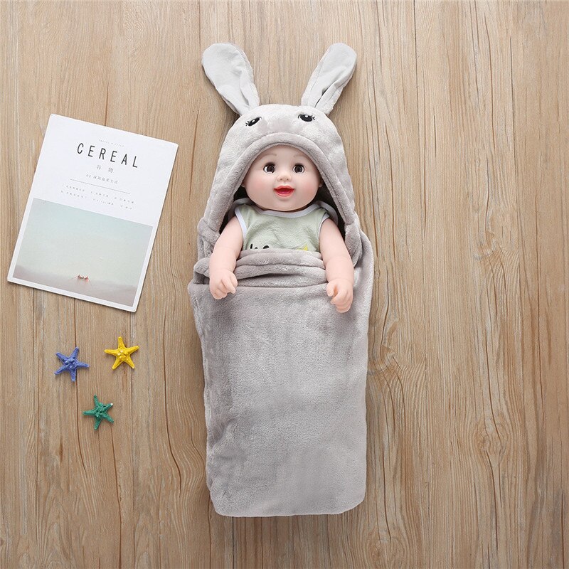 Manta de bebé recién nacido bebé niño niña linda felpa de dibujos animados que recibe manta abrigo para dormir Swaddle kocyk dla dziecka #4AA20